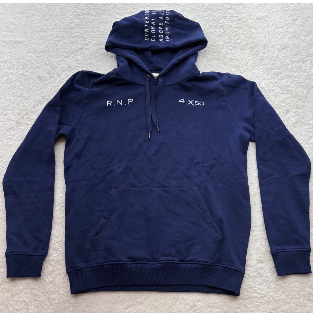 Meindl Navy Blue Organic Cotton Graphic Hoodie R.N.P 4x50 Mens Medium